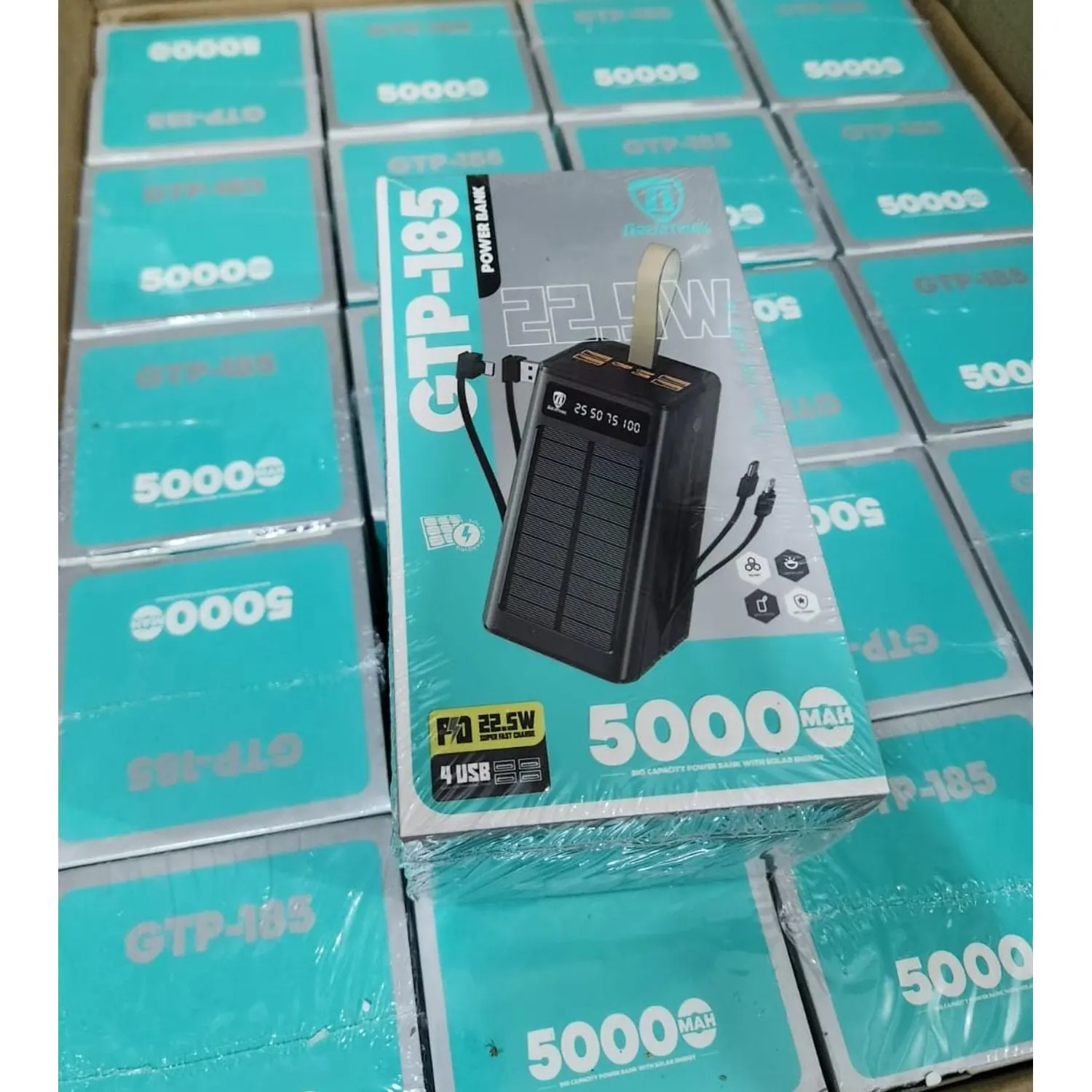 Dreatthink Power Bank Solaire 50000 mAh 22.5W 4 USB (GTP-185) — Neuf au Maroc